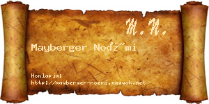 Mayberger Noémi névjegykártya